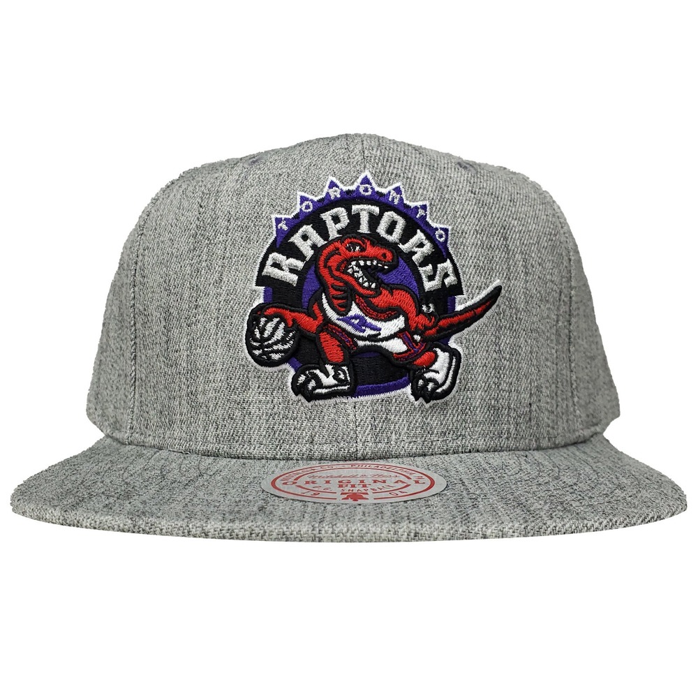 Toronto Raptors Mitchell‎ & Ness NBA Snapback Hat Cap 3D Logo Heather Gray NWT